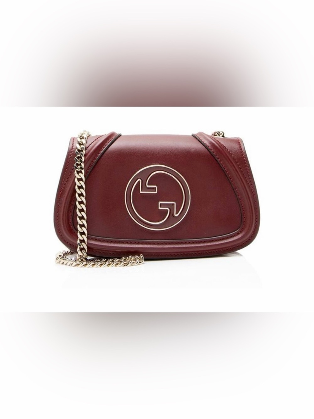 Gucci Small Blondie Shoulder Bag in Burgundy with Gold Chain